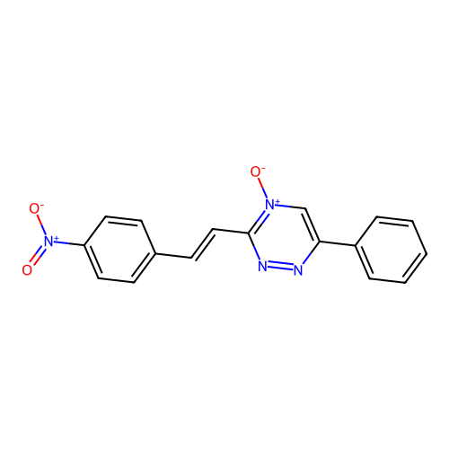 1,2,4-Triazine, 3-[2-(4-nitrophenyl)ethenyl]-6-phenyl-, 4-oxide structure