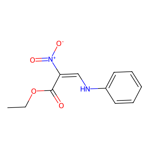 ethyl (E)-3-anilino-2-nitroprop-2-enoate structure