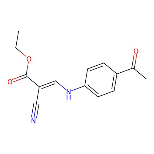 Ethyl 3-[(4-acetylphenyl)amino]-2-cyanoprop-2-enoate structure