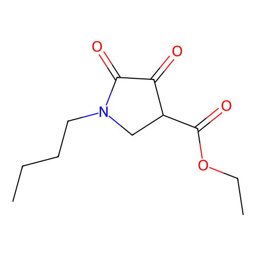 Ethyl 1-butyl-4,5-dioxopyrrolidine-3-carboxylate structure