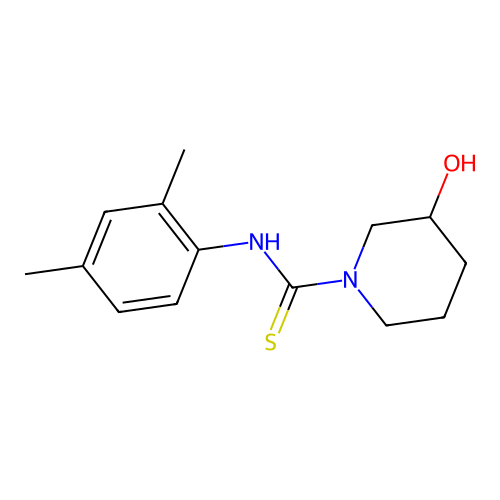 N-(2,4-dimethylphenyl)-3-hydroxypiperidine-1-carbothioamide structure