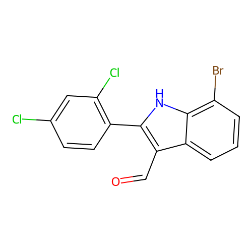 7-bromo-2-(2,4-dichlorophenyl)-1H-indole-3-carbaldehyde structure