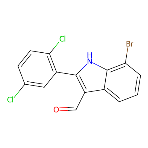 7-bromo-2-(2,5-dichlorophenyl)-1H-indole-3-carbaldehyde structure