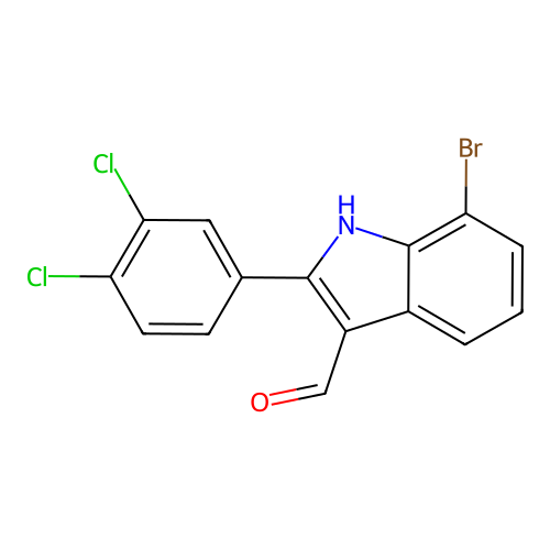 7-bromo-2-(3,4-dichlorophenyl)-1H-indole-3-carbaldehyde structure