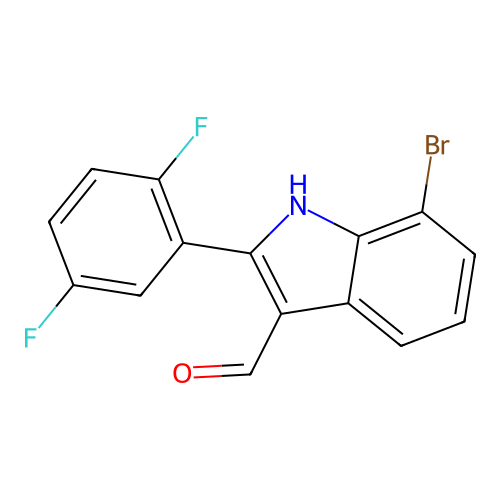 7-bromo-2-(2,5-difluorophenyl)-1H-indole-3-carbaldehyde structure