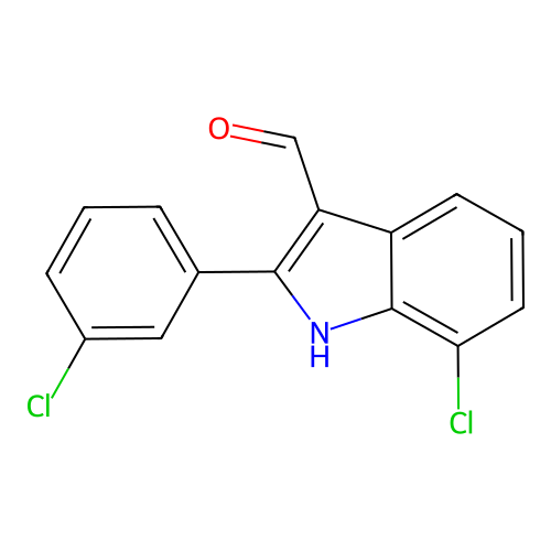 7-chloro-2-(3-chlorophenyl)-1H-indole-3-carbaldehyde structure