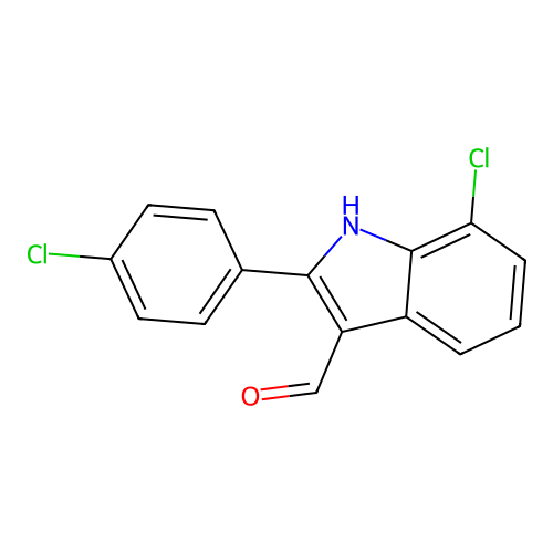 7-chloro-2-(4-chlorophenyl)-1H-indole-3-carbaldehyde structure