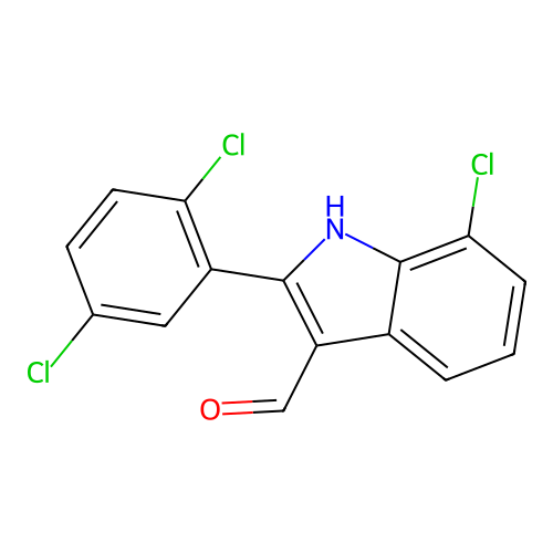 7-chloro-2-(2,5-dichlorophenyl)-1H-indole-3-carbaldehyde structure