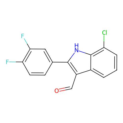 7-chloro-2-(3,4-difluorophenyl)-1H-indole-3-carbaldehyde structure