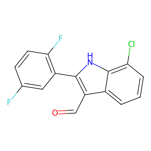 7-chloro-2-(2,5-difluorophenyl)-1H-indole-3-carbaldehyde structure
