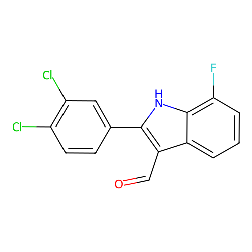 2-(3,4-dichlorophenyl)-7-fluoro-1H-indole-3-carbaldehyde structure