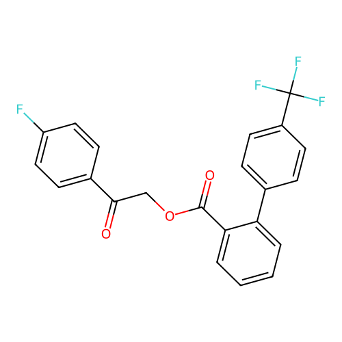 2-(4-Fluorophenyl)-2-oxoethyl 4'-(trifluoromethyl)biphenyl-2-carboxylate structure