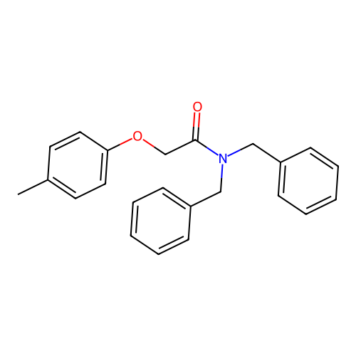 N,N-dibenzyl-2-(4-methylphenoxy)acetamide structure