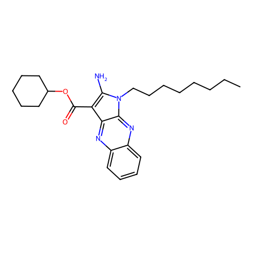 cyclohexyl 2-amino-1-octyl-1H-pyrrolo[2,3-b]quinoxaline-3-carboxylate structure