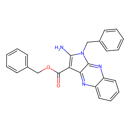 benzyl 2-amino-1-benzyl-1H-pyrrolo[2,3-b]quinoxaline-3-carboxylate structure