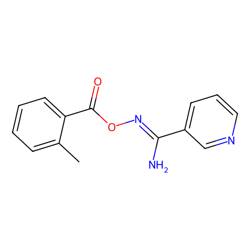 N'-{[(2-methylphenyl)carbonyl]oxy}pyridine-3-carboximidamide structure