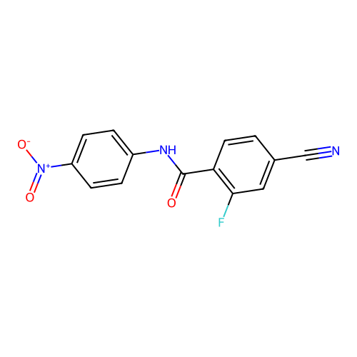 4-cyano-2-fluoro-N-{4-nitrophenyl}benzamide structure