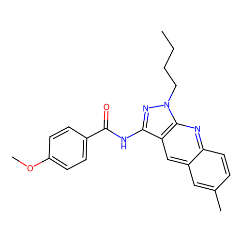 N-(1-butyl-6-methyl-1H-pyrazolo[3,4-b]quinolin-3-yl)-4-methoxybenzamide structure