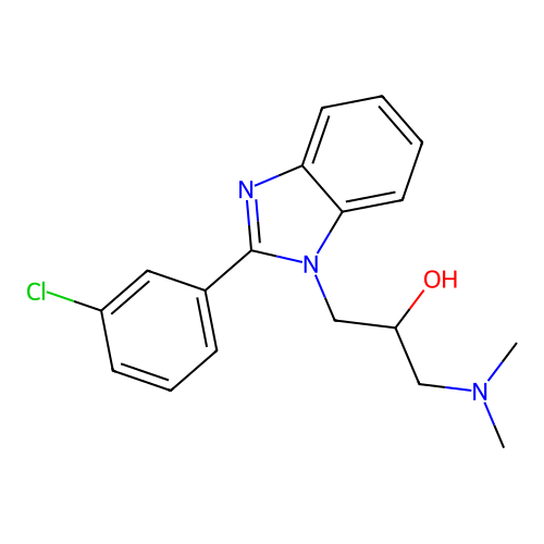 1-(2-(3-chlorophenyl)-1H-benzo[d]imidazol-1-yl)-3-(dimethylamino)propan-2-ol structure