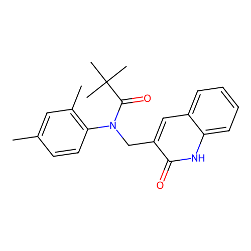 N-(2,4-dimethylphenyl)-N-((2-hydroxyquinolin-3-yl)methyl)pivalamide structure