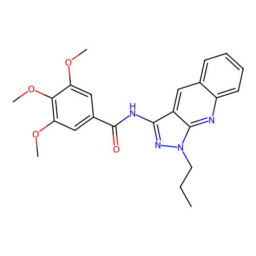 3,4,5-trimethoxy-N-(1-propyl-1H-pyrazolo[3,4-b]quinolin-3-yl)benzamide structure