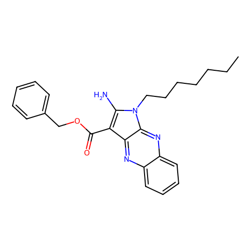 benzyl 2-amino-1-heptyl-1H-pyrrolo[2,3-b]quinoxaline-3-carboxylate structure