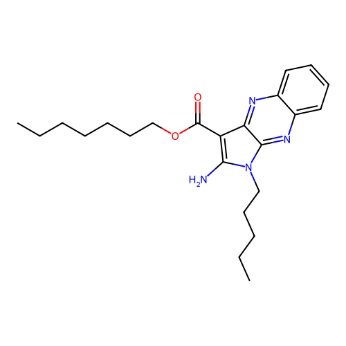 heptyl 2-amino-1-pentyl-1H-pyrrolo[2,3-b]quinoxaline-3-carboxylate structure
