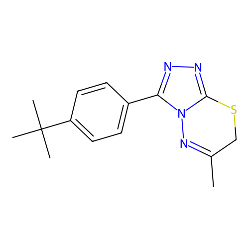 3-(4-tert-butylphenyl)-6-methyl-7H-[1,2,4]triazolo[3,4-b][1,3,4]thiadiazine structure