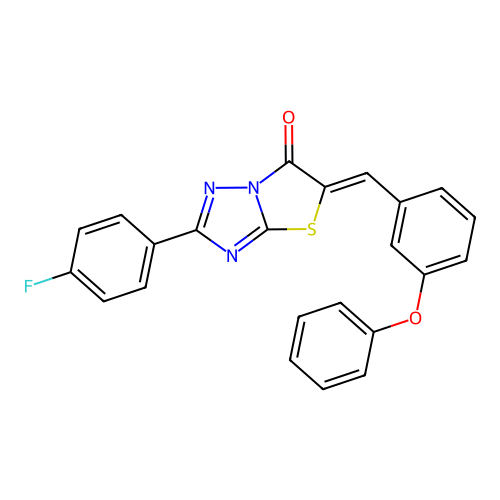 (Z)-2-(4-fluorophenyl)-5-(3-phenoxybenzylidene)thiazolo[3,2-b][1,2,4]triazol-6(5H)-one structure
