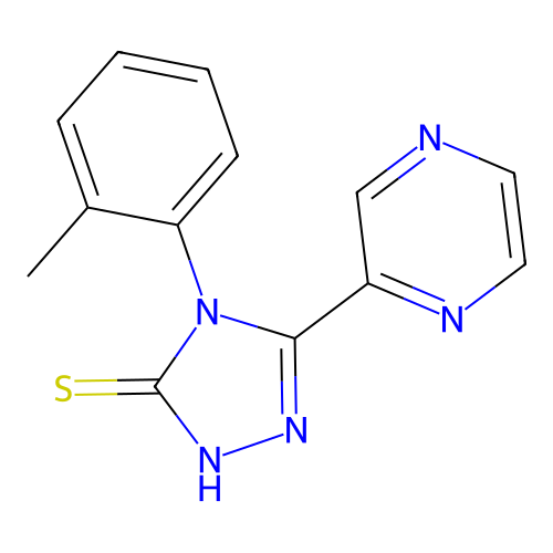 4-(2-Methylphenyl)-5-pyrazin-2-yl-1,2,4-triazole-3-thiol structure