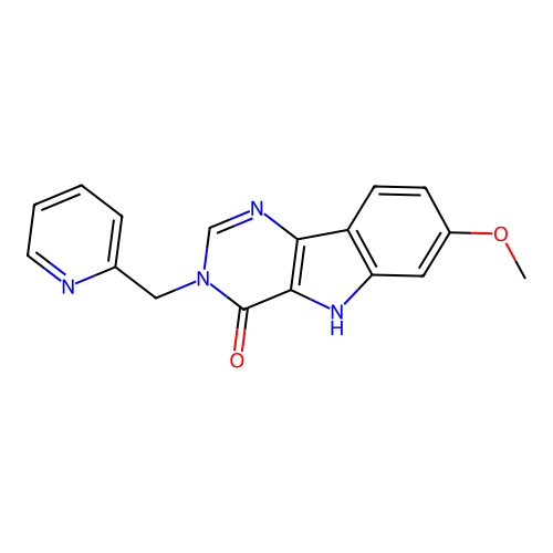 7-Methoxy-3-pyridin-2-ylmethyl-3,5-dihydro-pyrimido[5,4-b]indol-4-one structure