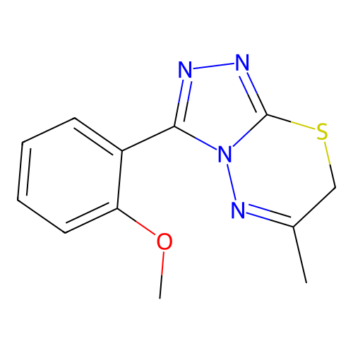 3-(2-methoxyphenyl)-6-methyl-7H-[1,2,4]triazolo[3,4-b][1,3,4]thiadiazine structure