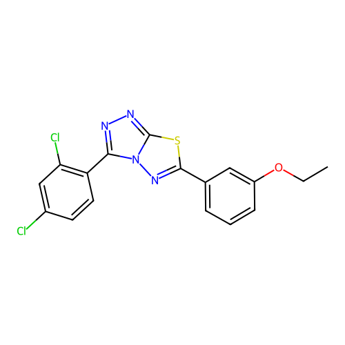 3-(2,4-dichlorophenyl)-6-(3-ethoxyphenyl)-[1,2,4]triazolo[3,4-b][1,3,4]thiadiazole structure
