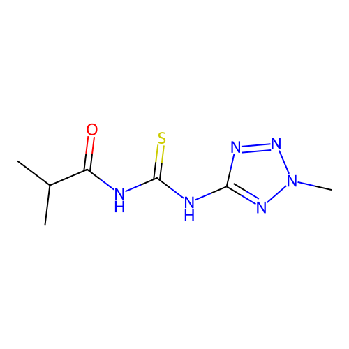 1-Isobutyryl-3-(2-methyl-2H-tetrazol-5-yl)-thiourea structure