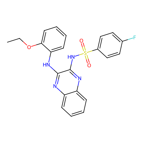 N-(3-((2-ethoxyphenyl)amino)quinoxalin-2-yl)-4-fluorobenzenesulfonamide structure