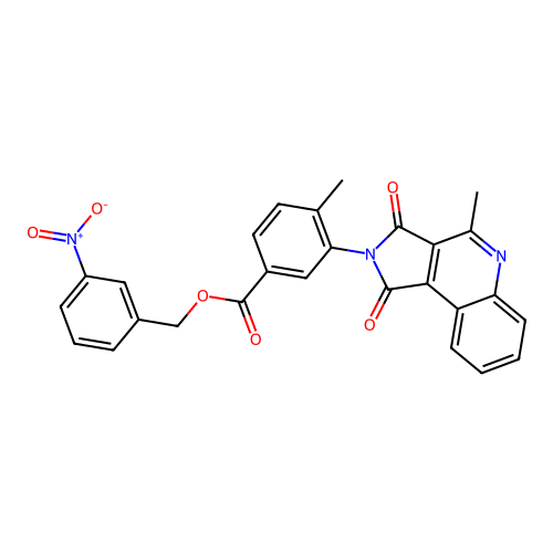 (3-nitrophenyl)methyl 4-methyl-3-(4-methyl-1,3-dioxopyrrolo[3,4-c]quinolin-2-yl)benzoate structure