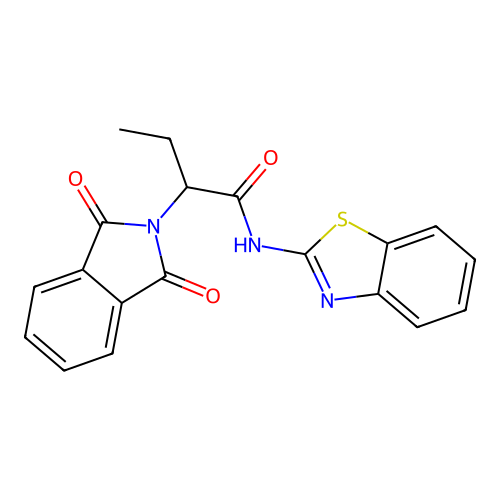 N-(1,3-benzothiazol-2-yl)-2-(1,3-dioxoisoindol-2-yl)butanamide structure