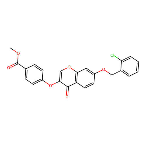 Methyl 4-{7-[(2-chlorophenyl)methoxy]-4-oxochromen-3-yloxy}benzoate structure
