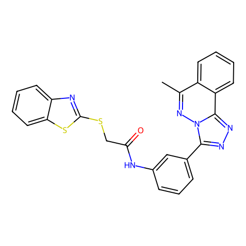 2-(1,3-BENZOTHIAZOL-2-YLSULFANYL)-N-(3-{6-METHYL-[1,2,4]TRIAZOLO[3,4-A]PHTHALAZIN-3-YL}PHENYL)ACETAMIDE structure