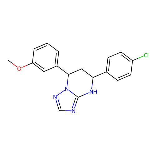 5-(4-chlorophenyl)-7-(3-methoxyphenyl)-1,5,6,7-tetrahydro-[1,2,4]triazolo[1,5-a]pyrimidine structure