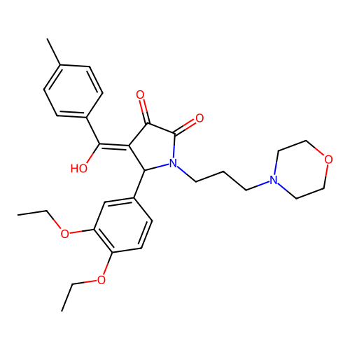 (4E)-5-(3,4-diethoxyphenyl)-4-[hydroxy-(4-methylphenyl)methylidene]-1-(3-morpholin-4-ylpropyl)pyrrolidine-2,3-dione structure