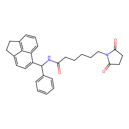 N-[1,2-dihydroacenaphthylen-5-yl(phenyl)methyl]-6-(2,5-dioxopyrrolidin-1-yl)hexanamide structure