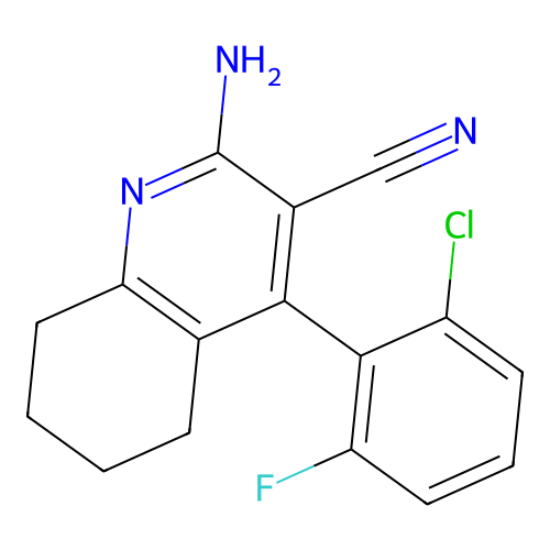 2-Amino-4-(2-chloro-6-fluorophenyl)-5,6,7,8-tetrahydroquinoline-3-carbonitrile structure