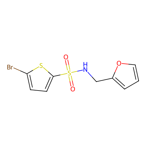 5-bromo-N-(furan-2-ylmethyl)thiophene-2-sulfonamide structure