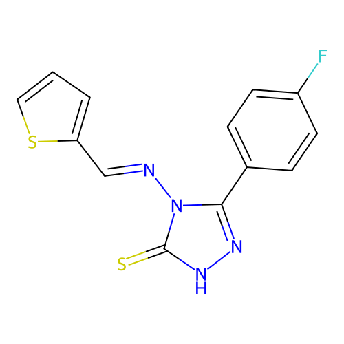 5-(4-Fluorophenyl)-4-((2-thienylmethylene)amino)-4H-1,2,4-triazole-3-thiol structure
