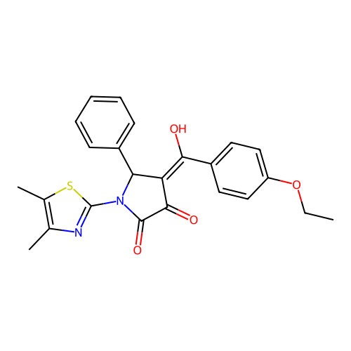 1-(4,5-dimethylthiazol-2-yl)-4-(4-ethoxybenzoyl)-3-hydroxy-5-phenyl-1H-pyrrol-2(5H)-one structure