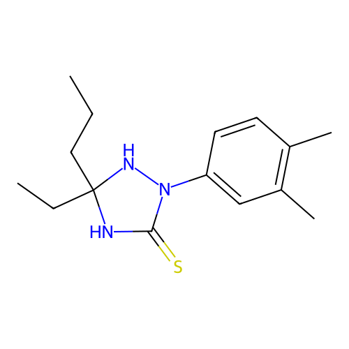 2-(3,4-Dimethylphenyl)-5-ethyl-5-propyl-1,2,4-triazolidine-3-thione structure