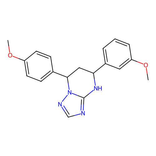 5-(3-methoxyphenyl)-7-(4-methoxyphenyl)-4,5,6,7-tetrahydro[1,2,4]triazolo[1,5-a]pyrimidine structure