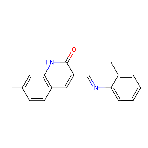 (E)-7-methyl-3-((o-tolylimino)methyl)quinolin-2-ol structure