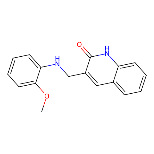 3-{[(2-methoxyphenyl)amino]methyl}quinolin-2(1H)-one structure